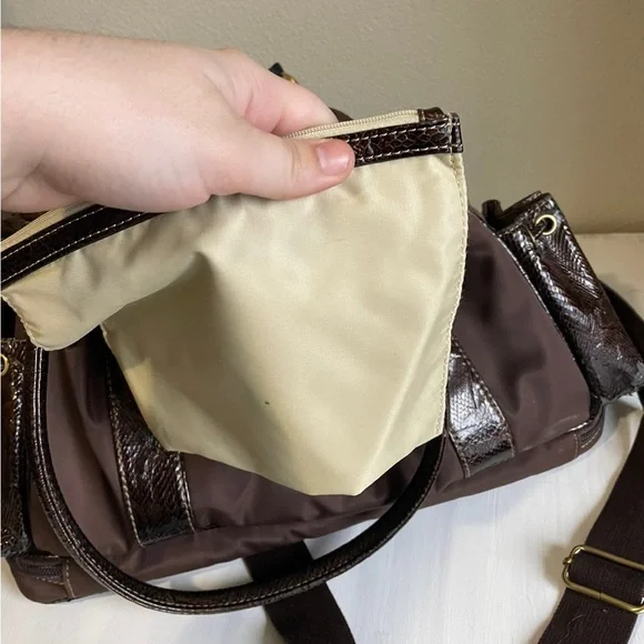 Sorksak Brown Purse with Faux Snakeskin Accents - Picture 7 of 8